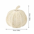 thumbnail image 3 of Mskk 7" Handwoven Wicker Pumpkin Halloween Decoration, Rattan Knitted Glowing Pumpkin LED Light Hollow Pumpkin for Fall Table Decor, Halloween Indoor Farmhouse Mantel Dining Table Decor, 3 of 7