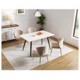 thumbnail image 4 of Dining Room Chairs Accent Chairs, Upholstered Side Chair with Golden Legs, Small Vanity Chair for Living Room, Kitchen, Patio, TAN, 1-Pack, 4 of 6