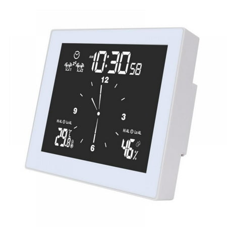 

Indoor/Outdoor Wall Clock Waterproof Clock with Thermometer and Hygrometer Combo Multifunctional Upper And Lower Limit Temperature And Humidity Meter Bathroom Clock Clock
