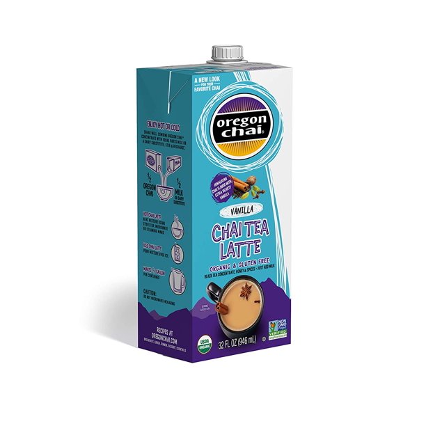 Oregon Chai Vanilla Chai Tea Latte Concentrate 32Ounce Boxes (Pack of