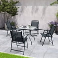 thumbnail image 5 of Crestlive Products Folding Patio Chair Set of 4, Portable Dining Chairs with Armrest, Outdoor Folding Chairs, Black, 5 of 9