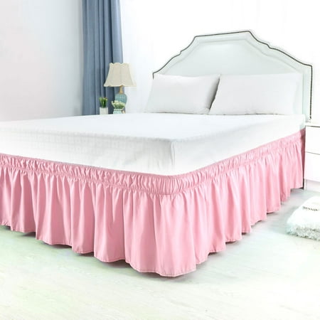 Bed Skirt Polyester Wrap Around Dust, Blush Pink Twin Bed Skirt