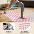 thumbnail image 4 of Pink and White Checkerboard Pattern Hot Yoga Mat Towel Non Slip for Hot Yoga - Quick-Drying Yoga Mat Cover with 4 Corner Pockets with Travel Bag - Hot Yoga Towel Non Slip 74"x26", 4 of 6
