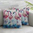 thumbnail image 3 of Nawypu  Flamingo Pillowcases  Pink Bird Wildlife Animal Flamingos in Water Blue Watercolor Throw Pillow Cover Case  Decorative Cushion for Couch Bed, 3 of 5