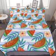 thumbnail image 1 of HAHDAXIA Watermelon Pattern Bedding Solid Comforter Set for All Seasons,3 Pieces(1 Comforter+2 Pillowcases),Soft Microfiber Bedding Set Queen(90"x90"), 1 of 7