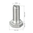 thumbnail image 2 of Unique Bargains 1/4-20x5/8" 304 Stainless Steel Hex Head Screw Bolts (pack of 10), 2 of 3