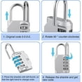 thumbnail image 1 of 4 Pieces Password Padlock Small Sturdy Passwords Padlock Accessories Size Locking Device Professional Combination Digit Code Lock Accessories Padlocks Devices, 1 of 9