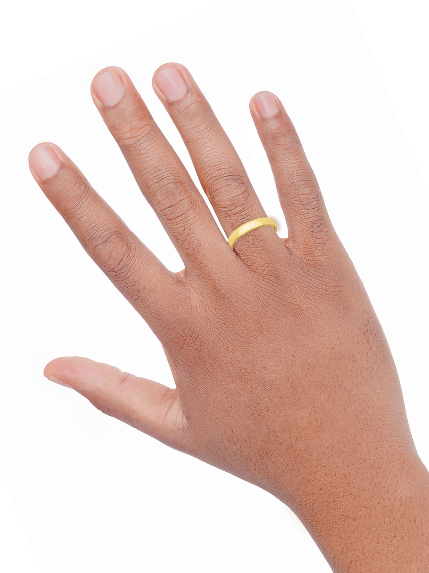 Brilliance Fine Jewelry 4mm 18KT Yellow Gold over 925 Sterling Silver Comfort Fit Men's Wedding Band