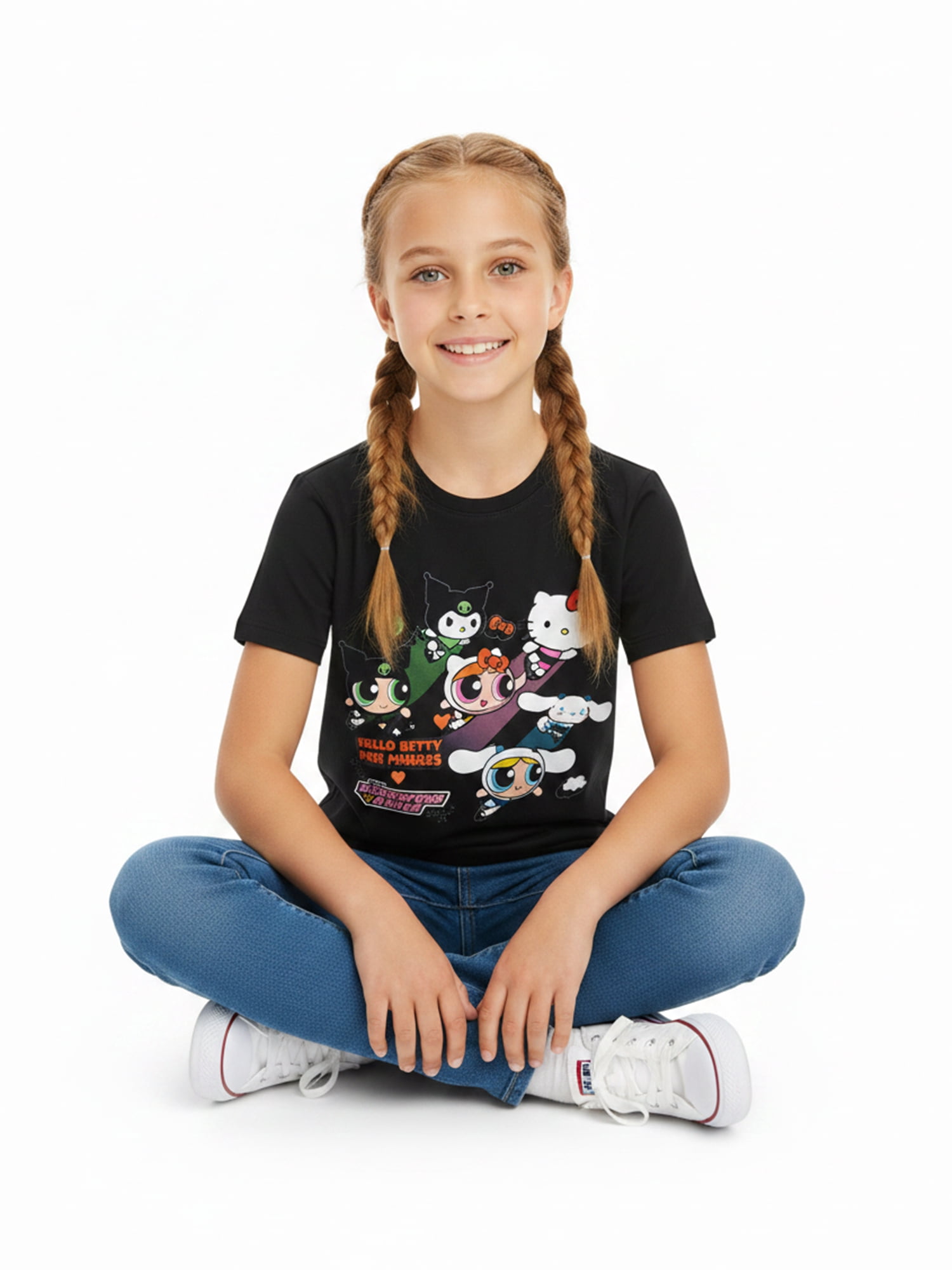 Hello Kitty x The Powerpuff Girls, Girls' Short Sleeve T-Shirt, Sizes 4-16