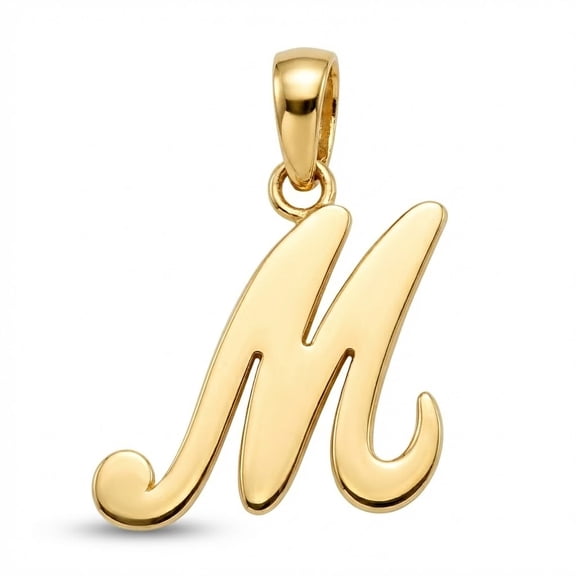 Charm America - Gold Initial Letter "M" Charm - 14 Karat Solid Gold
