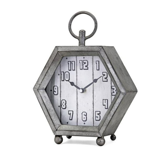 IMAX 16300 Horloge Galvanisée Hawkins&44; Gris