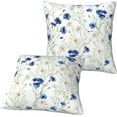 thumbnail image 3 of Blue and White Daisy Pillow Covers 18x18 Set of 2, Spring Flowers Throw Pillow Covers Outdoor Decorative Pillow Case for Couch Bed Sofa Cushion Home Decor, 3 of 6