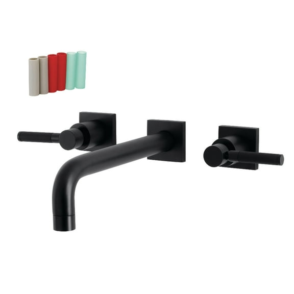 Kingston Brass KS6020DKL Kaiser Two-Handle Wall Mount Roman Tub Faucet, Matte Black