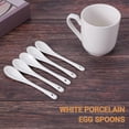 thumbnail image 3 of 5pcs White Porcelain Egg Spoons Ceramic Spoons Coffee Spoon Dessert Spoon Mocha Dip Serving Spoon, 3 of 5