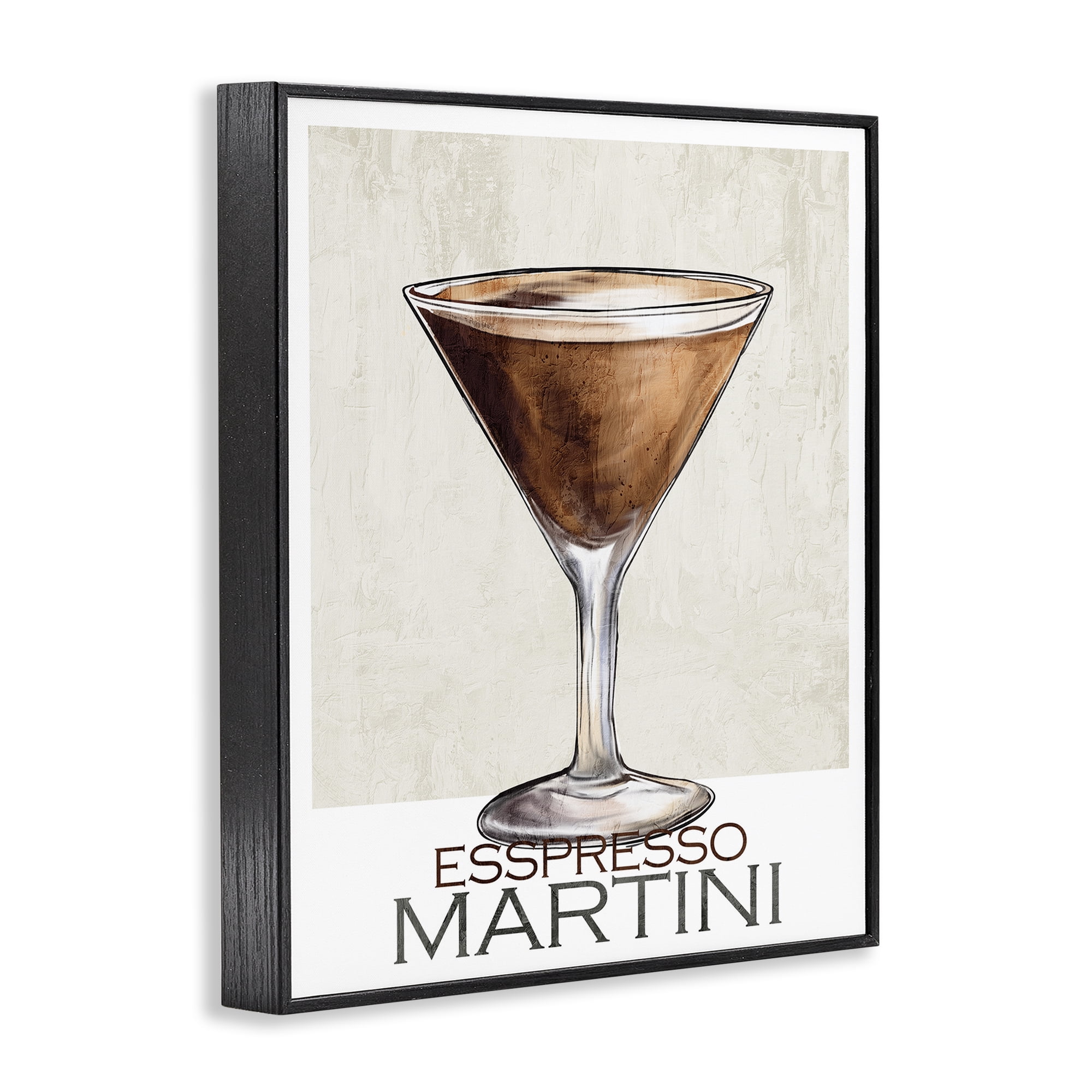 Stupell Industries Sophisticated Espresso Martini Black Framed Giclee Art, design by Kim Allen