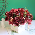 thumbnail image 3 of Ramo de simulación de rosa de hibisco, hortensia retro europea, peonía, rosa, decoración para el hogar, boda, flor artificial de seda falsa, 3 of 6