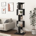 thumbnail image 5 of JERFIT 5-Tier Rotating Bookshelf with Acrylic Shelves, 360-Degree Spinning Floor Bookcase Organizer with Anti-Tip Base, Space Saving Storage Rack for Living Room, Office, Study, Black, 5 of 10