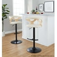 thumbnail image 2 of Gardenia Adjustable Bar Stool, Chrome Bar Stools, Bar Chairs, Swivel Bar Stools, Bar Stools Set of 2 (Natural Wood, Cream), 2 of 6