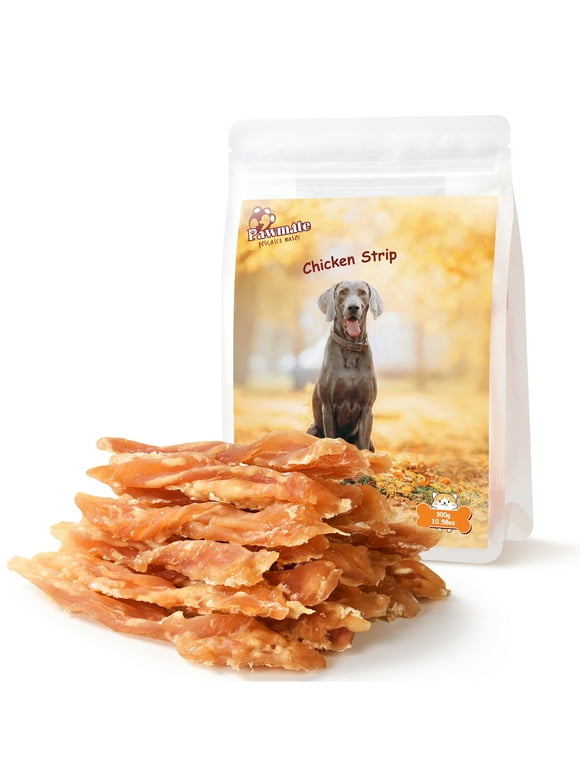 Pawmate Natural Healthy Dog Treats, Real Premium Chicken Jerky, for Small Medium Large Dog, 11 oz