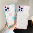 thumbnail image 4 of Compatible con iPhone 13 Pro Max Wave Point Funda para mujer y niña Geometría Transparente Protección de Lente de Cámara TPU Suave Funda Protectora Transparente para iPhone 13, 4 of 5