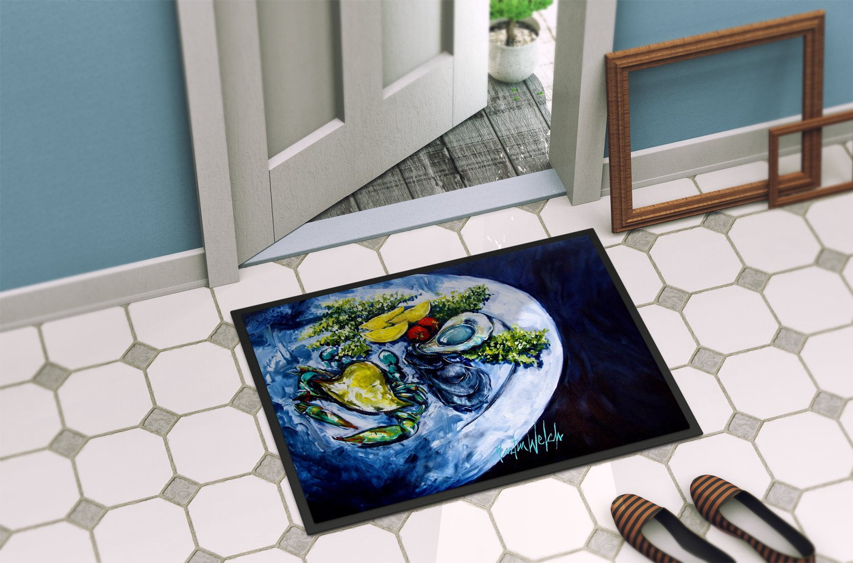 Carolines Treasures MW2108JMAT 24 x 36 in. Oyster Plate Doormat