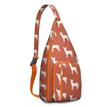 Artistic Dog Sling Bag - Dogs and Flowers Print (Multi-Pocket Organized  Adjustable & Waterproof)