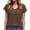Brown, variant on Women's V-Neck Dolman Sleeve Knit Top Textured Casual Blouse,S