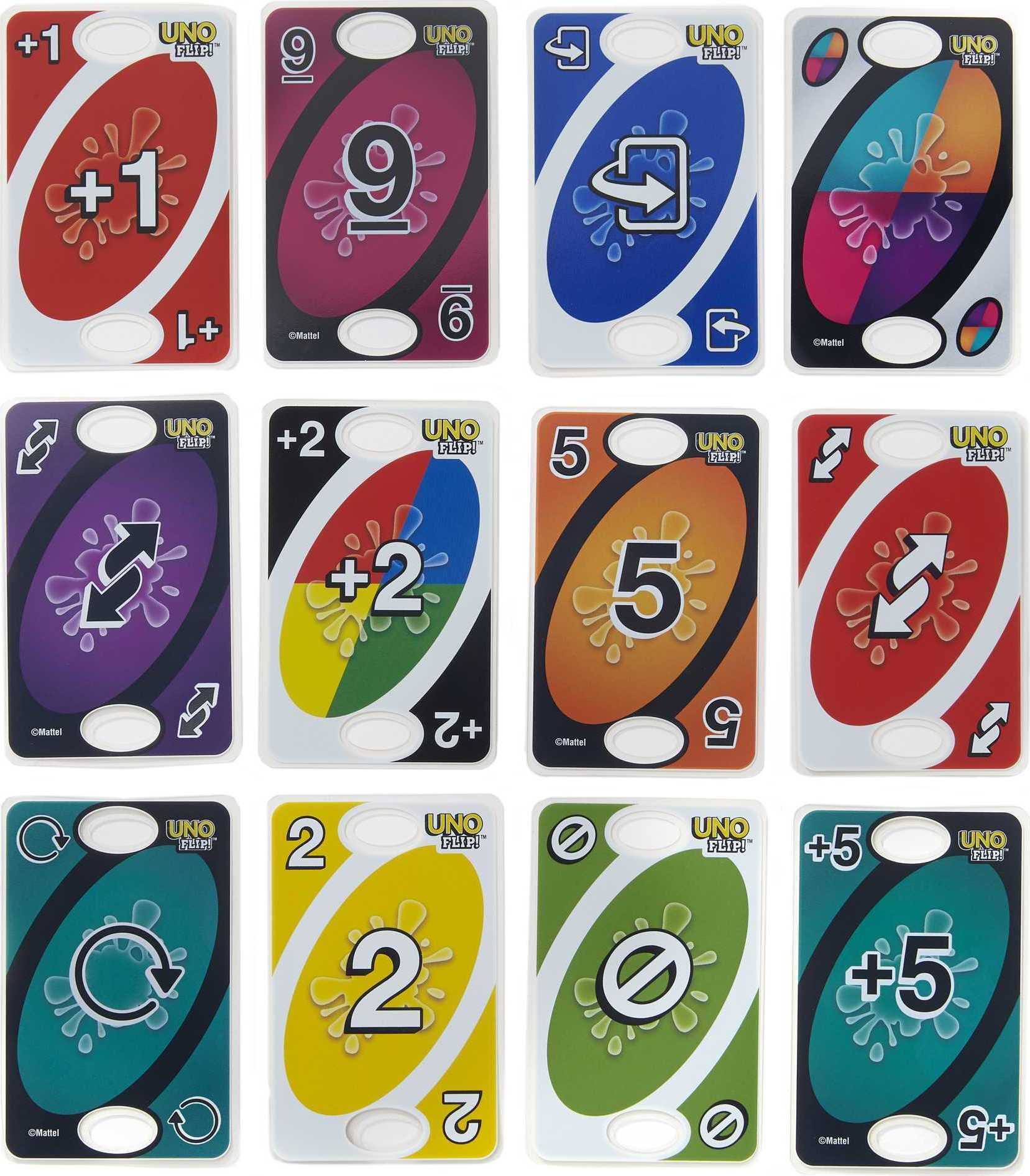 UNO Flip! Card Game for Kids, Adults & Family Night with Double-Sided  Cards, Light & Dark