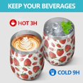 thumbnail image 4 of 12oz Stemless Wine Tumblers White Strawberry Plants Fruit Vacuum Insulated Stainless Steel Travel Tumbler Cups Mug with Lid and Straw for Champaign,Cocktail,Beer with Cleaning Brush, 4 of 5