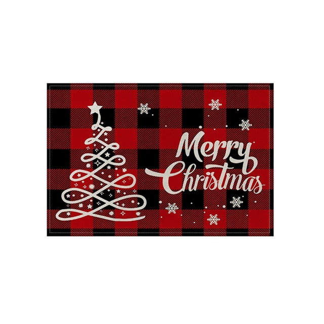 Estera de comedor Rectangular con estampado de dibujos animados de Navidad, estera para taza de agua, estera de comedor bonita adecuada para colocar platos