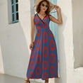 thumbnail image 5 of Phish Donut Blue Dress Summer Street Style Bohemia Long Dresses Female Sleeveless Printed Maxi Dress, 5 of 9