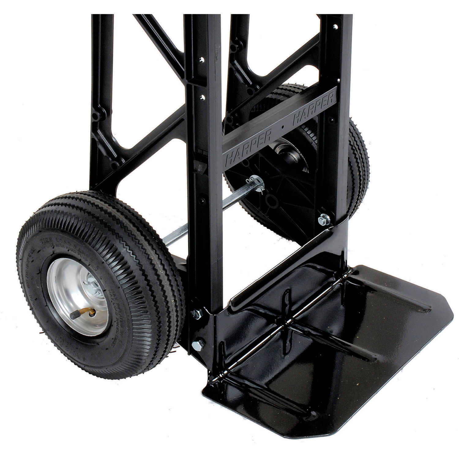 Harper Trucks Inc PGCSK19BLK Ultra Lite Nylon Hand Truck 10" Pneumatic Wheels