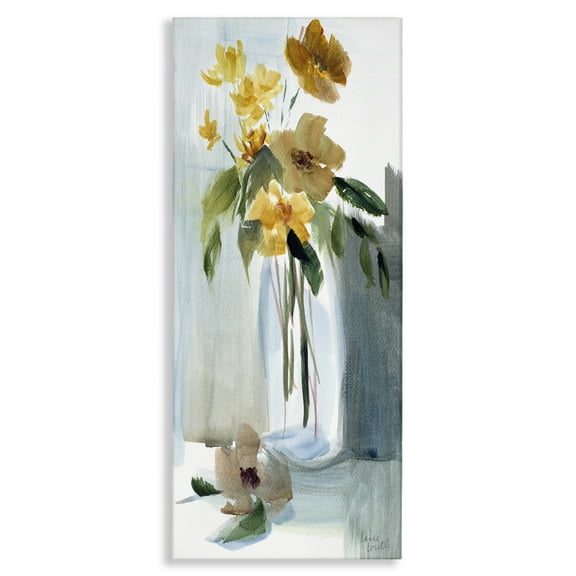 Stupell Industries Luminous Flower Vase Plants & Flowers Painting Wrapped Canvas Art Print Wall Art, 10 x 24
