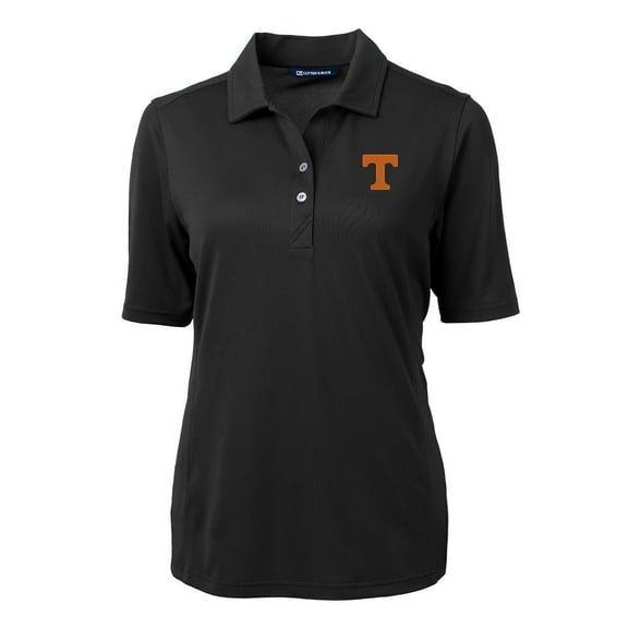 Women's Cutter & Buck Black Tennessee Volunteers Virtue Eco Pique Recycled Polo