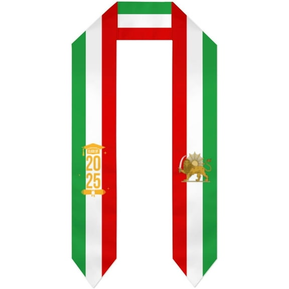 Class of 2025 Iran Sun Lion Flag Graduation Stoles Shawls Sash International Study Graduate Scarves