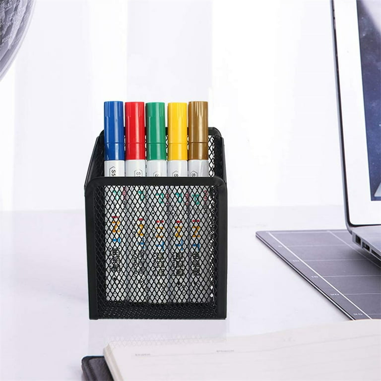 Casewin 6 Pack Magnetic Pencil Holder Magnetic Storage Basket Organizer  Metal Magnetic Pen Holder for Refrigerator Whiteboard Locker Accessories  School Office Supplies Organizers 
