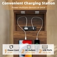 thumbnail image 3 of Biemlerfn 3 Drawer Side Table with Charging Station, Narrow End Table with Open Storage, Wooden Nightstand for Bedroom, Living Room, Brown, 3 of 9