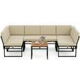 thumbnail image 1 of Gymax Set Of 6 Outdoor Sectional Sofa Set Metal Conversation Set w/ Bungee Rope Seat, 1 of 6