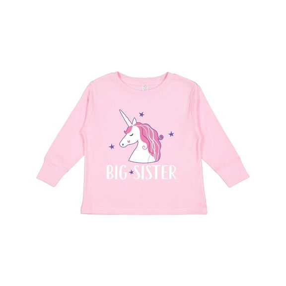 Inktastic Big Sister Unicorn Girls Long Sleeve Toddler T-Shirt