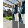 thumbnail image 3 of Outdoor Curtains for Patio, Navy Blue Brown Waterproof Blackout Outside Curtain for Porch/Pergola/Gazebo, Modern Geometric Abstract Art Thermal Insulated Drapes for Cabana, 1 Panel, 54 x 108 Inch, 3 of 8