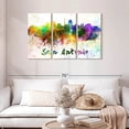 thumbnail image 2 of Elephant Stock San Antonio Skyline Colors Wall Art - Horizontal Multi Panel Canvas - Living Room Wall Decor - Places Multi Panel - Green And Blue Decor - 45" x 28", 2 of 8