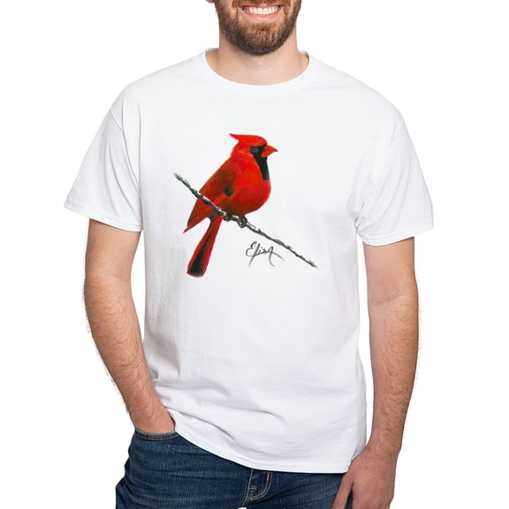 CafePress - Cardinal (2) White T Shirt - Men's White Classic Cotton T-Shirts