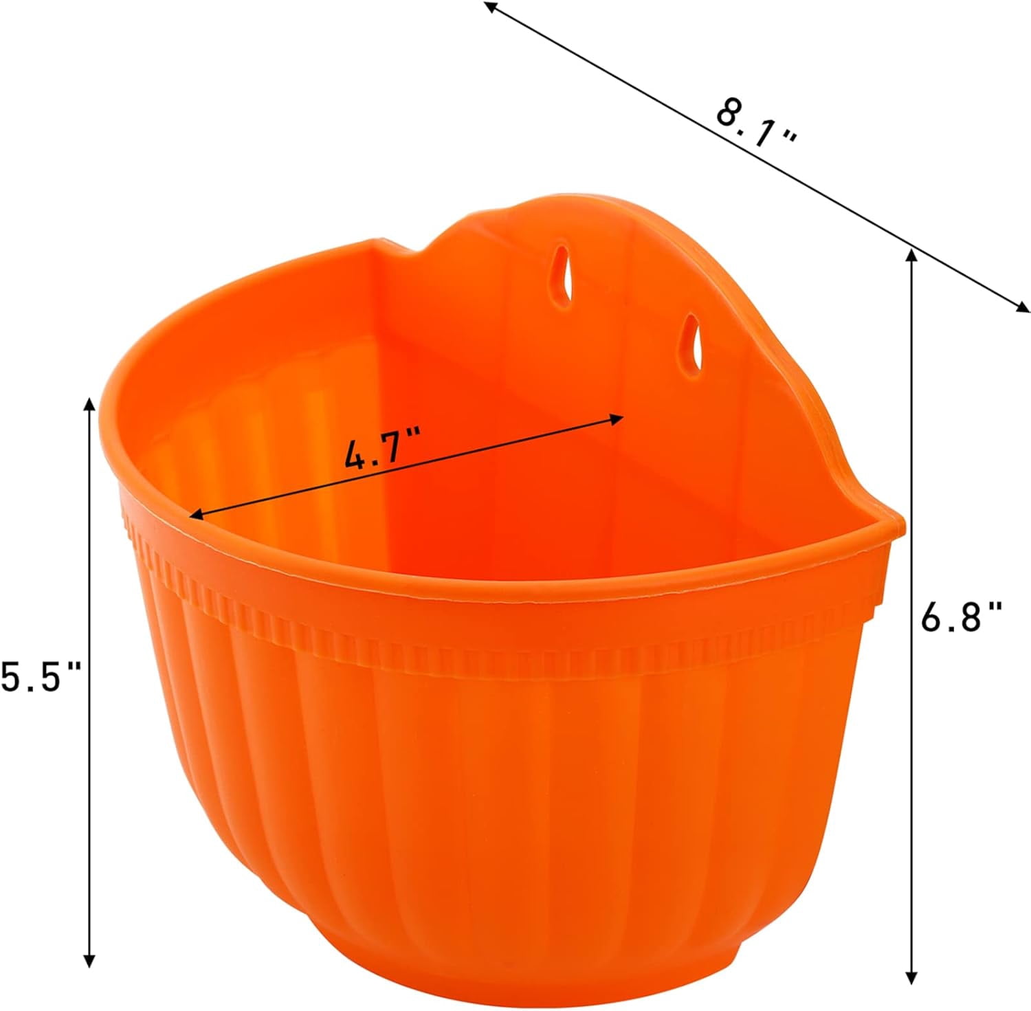 6 Pack Wall Planter Hanging Flower Pot, Window Hang Indoor Outdoor Plant Basket for Fence, Railing Resin Pots with S Hooks and Drainage Meshes, Half Round Herb Holders for Garden