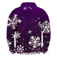 thumbnail image 3 of BLTIBY Mens Christmas Sweatshirts Snowflake Printed Stand Up Collar Long Sleeve Fleece Lined Xmas Graphic Pullover Quarter Zip Tops Purple M, 3 of 3