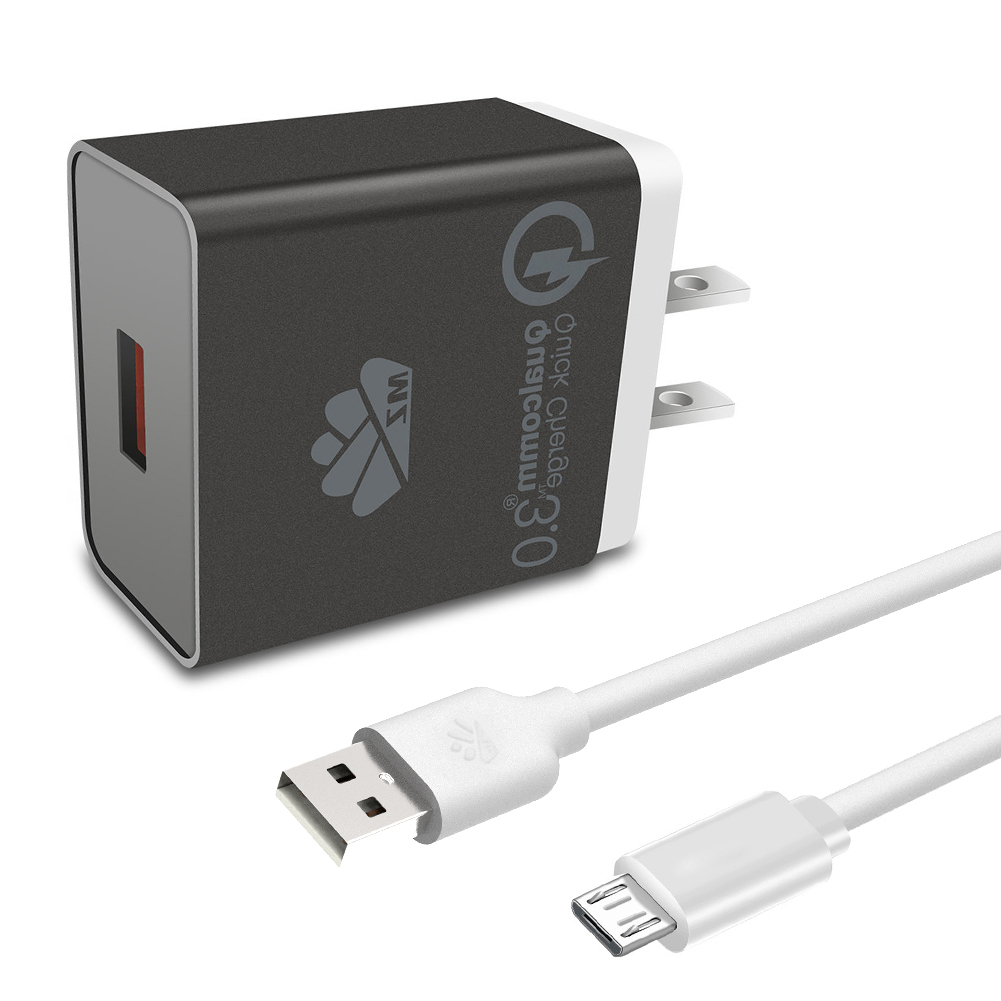 QC3.0 Home Wall Charger Adapter w/ 3ft USB Cable for Wonder Bible KJV