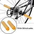 thumbnail image 2 of Unique Bargains Pair Aluminum Alloy Round Wave Stripes Axle Rear Foot Pegs Footrests for Bike Fit 3/8" 100x28mm Orange, 2 of 5