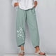thumbnail image 1 of Puntoco Pantalones de pierna ancha con estampado de mariposas de algodón y lino sueltos de moda informal para mujer Puntoco Puntoco-8211, 1 of 1