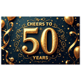thumbnail image 4 of LUUFILx Gold Cheers to 50 Years Banner, Festive Decoration for Milestone Events and Celebrations, Backdrop for Anniversary Parties, Birthday Decors, Event Props, 4 of 9