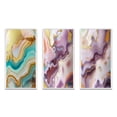 thumbnail image 2 of Designart "Gold Blue Turquoise Agate Liquid Art II" Abstract Shapes Framed Wall Art Set Of 3 - Gold Transitional Frame Canvas Set For Living Room Decor, 2 of 6