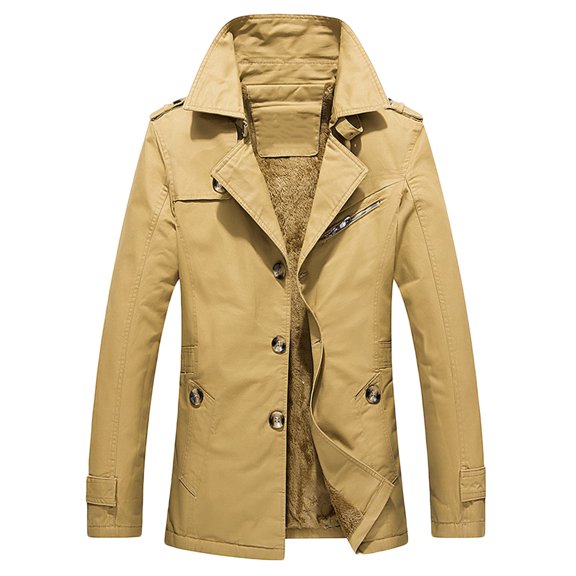 Munlar Leather Bomber Jackets for Men- Casual Solid Slim Fit Turndown Single-breasted Windbreaker Multi-button Base Coat Christmas Winter Coat Clearance